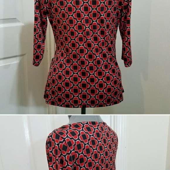 MOD 1960s inspired faux wrap top Large - Picture 2 of 3